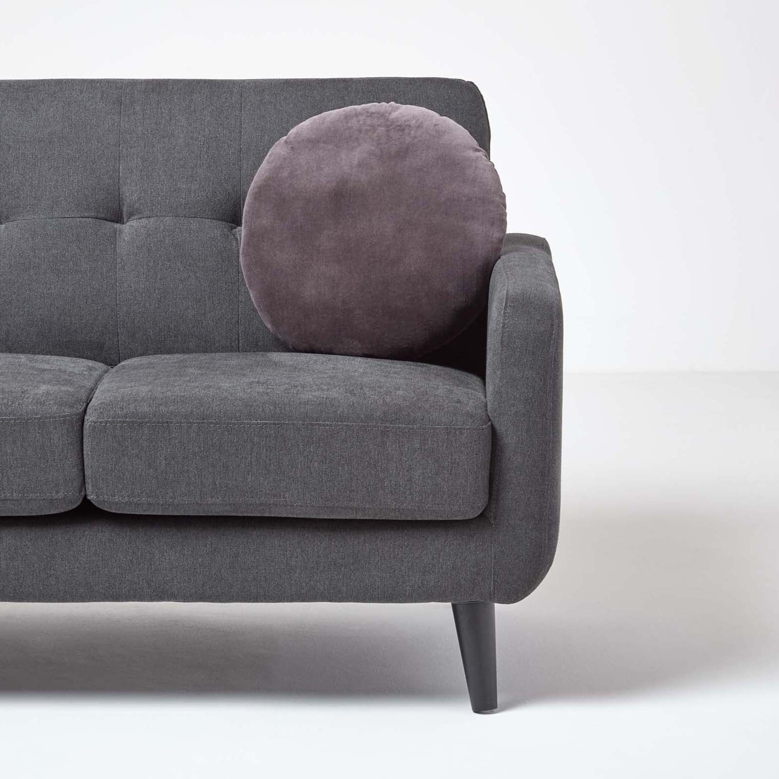 Luxury Velvet Round Cushion | 40cm x 40cm | Dark Grey