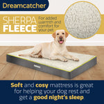 Grey Small To Xxl Dog Beds Orthopaedic Extra Large Flat Crate Pet Mattress, Removable Washable Cover | 104cm | Grey