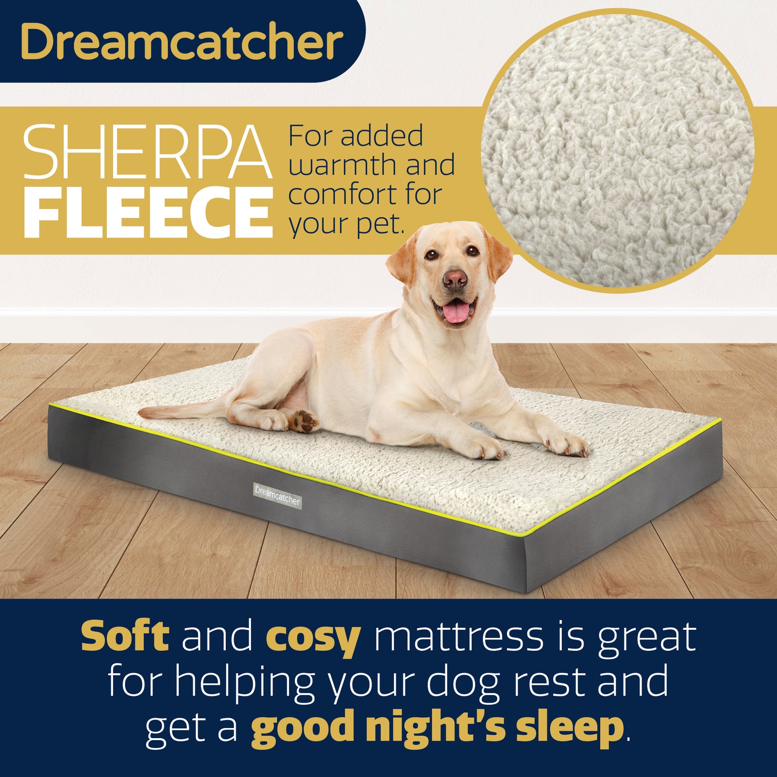 Grey Small To Xxl Dog Beds Orthopaedic Extra Large Flat Crate Pet Mattress, Removable Washable Cover | 104cm | Grey
