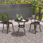 3pcs Bistro Set, Aluminium Garden Table And Chairs | Bronze