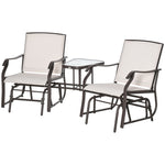 Double Glider Companion Rocking Garden Chairs Loveseat | Beige