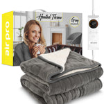 Heated Electric Blanket With Digital Controller, 6 Heat Settings | Double | Grey