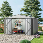10x8ft Metal Storage Shed Storage Shed With Lockable Door