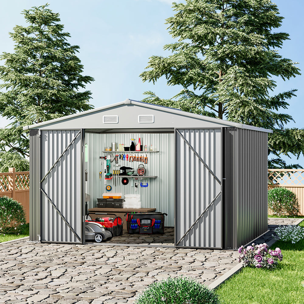 10x8ft Metal Storage Shed Storage Shed With Lockable Door