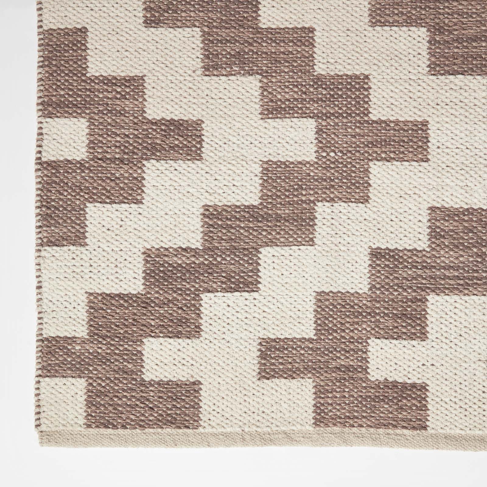 Malina Brown & Natural Kilim Cotton Rug | 200cm | Natural