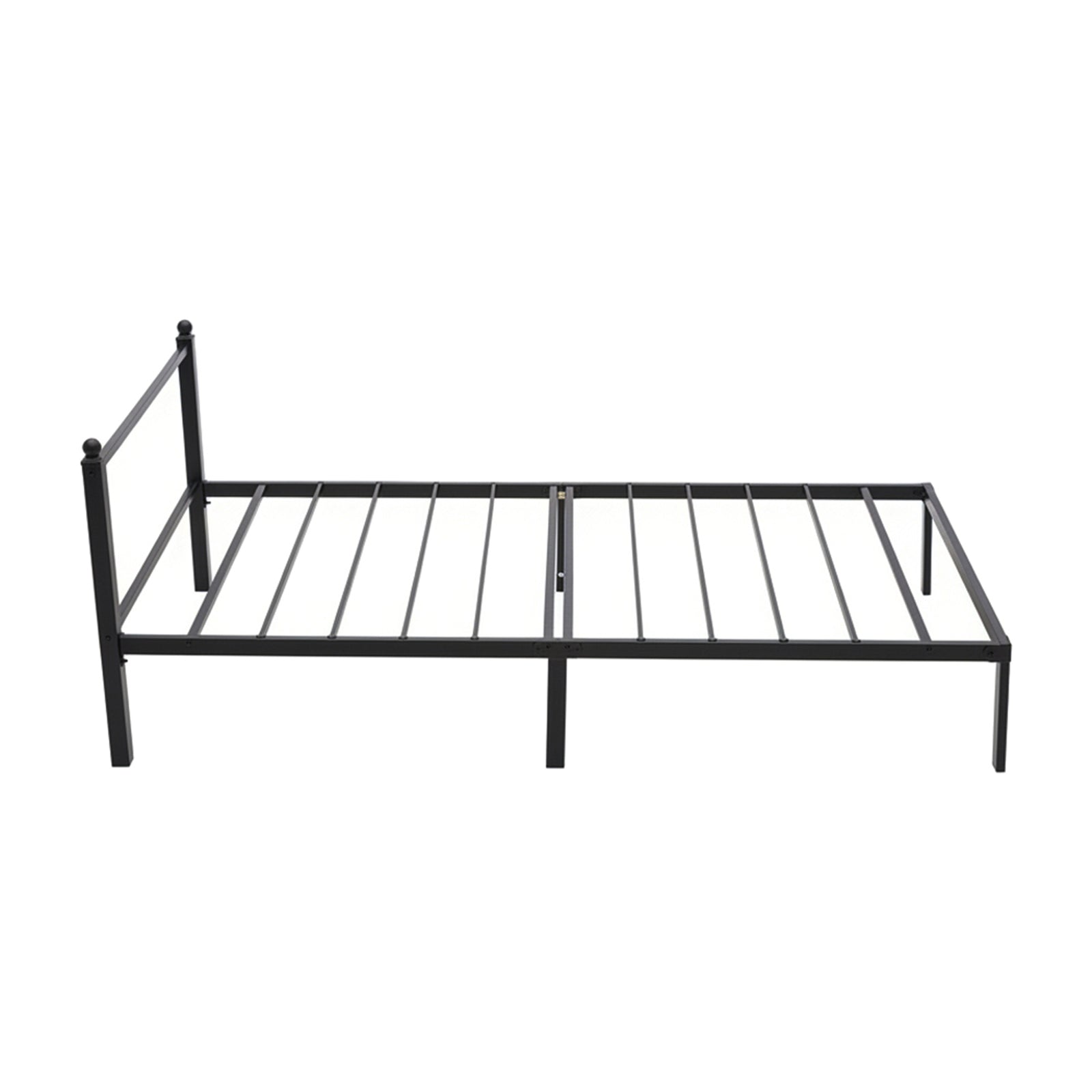 Breeins Black Metal Single Bed Frame With Headboard