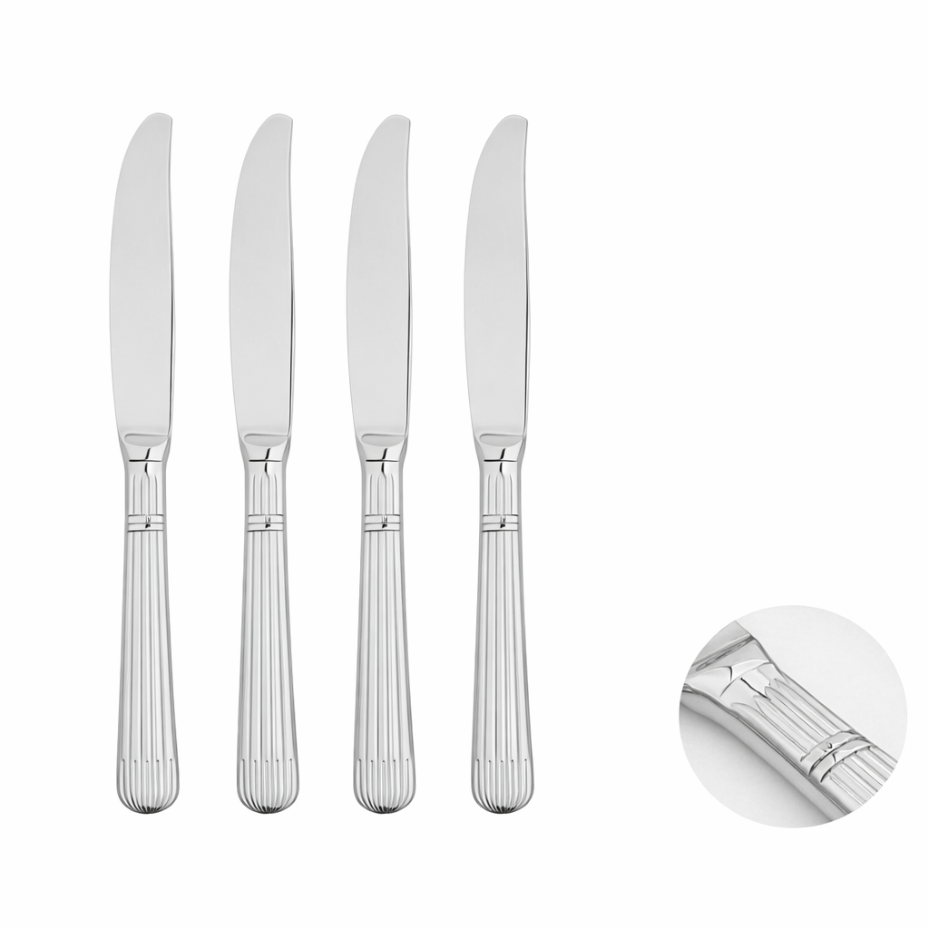 Cutlery Sets Stainless Steel 18/8 Spoons Forks Catering Papyrus | Set of 12 | Silver