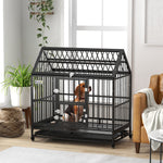 48" Heavy Duty Dog Crate W/ Removable Tray, Logs