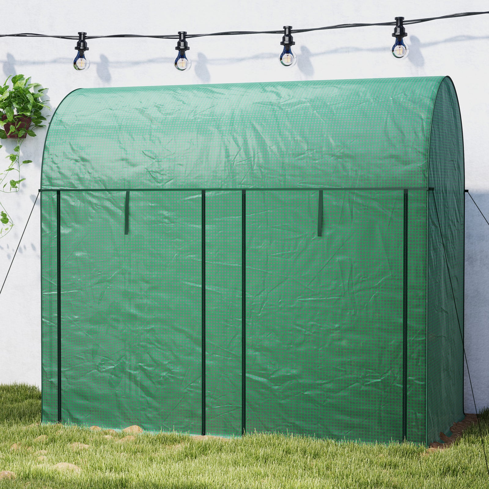 200 X 100 X 178cm Small Tomato Greenhouse With Zipped Doors | Green