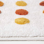 Tufted Cotton Bath Mat With Polka Dot Design | 50 x 80cm | Orange & White