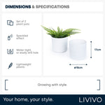 18cm Round Plant Pot Set Of 2 - Matt White
