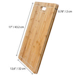 BlauKe Wood Cutting Board For Kitchen 43x32cm - Extra Large Bamboo Cutting Board With Juice Groove, Butcher Block, Chopping Board