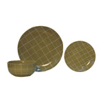 Dahlia Plate Set, Ceramic, Olive Green