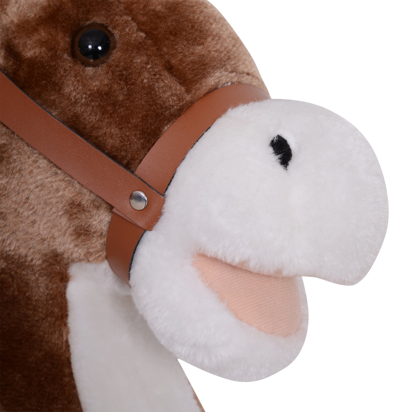 Kids Rocking Horse Wooden Plush Age 3+ Children Ride On Toy Rocker Baby