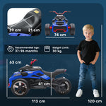 12v Kids Electric Ride On Car, Battery Powered Ride On Atv | Blue