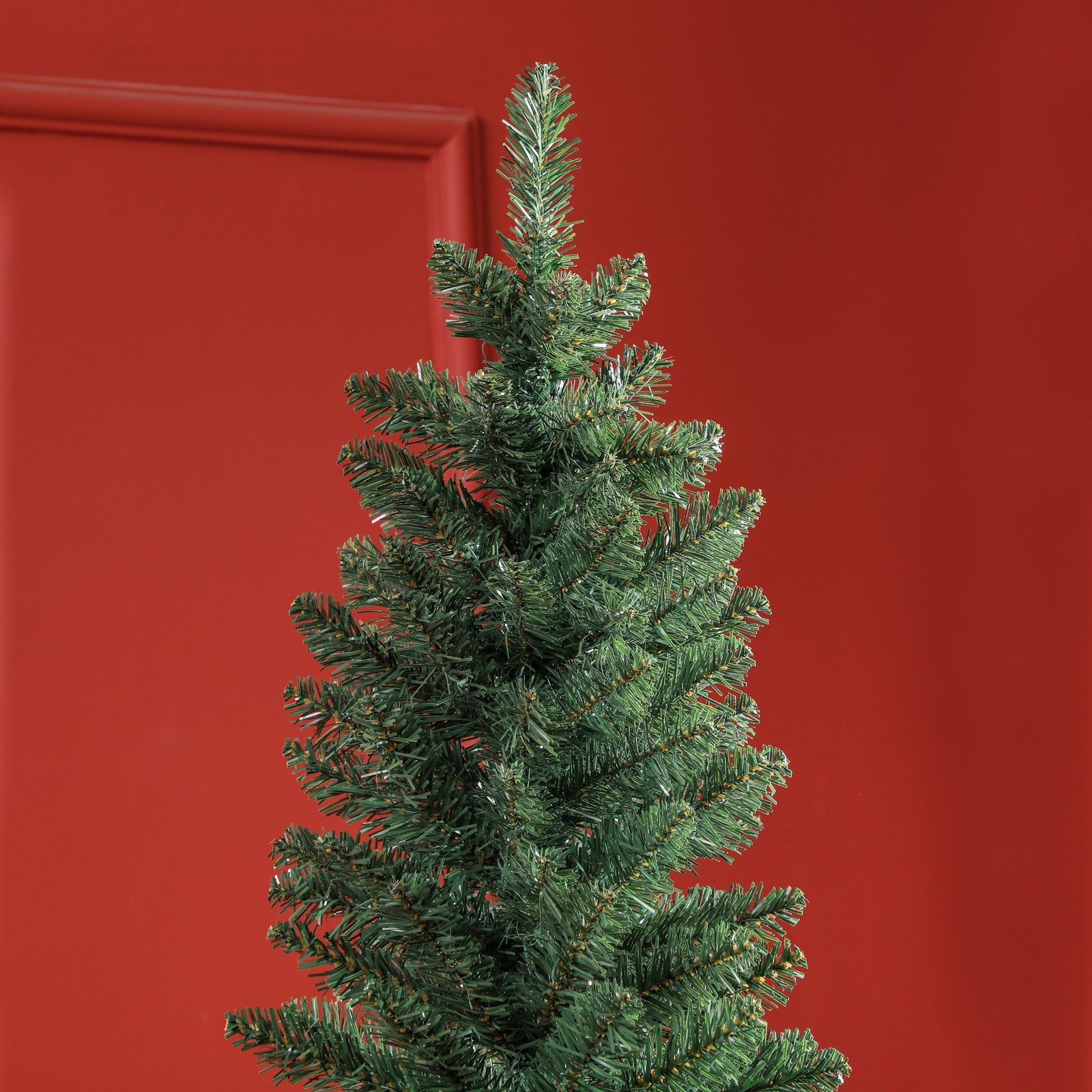 5/6/7ft Artificial Pencil Christmas Tree Realistic Green/White | 7ft | Green