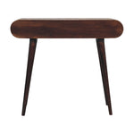 Light Walnut Curved Edge Console Table, 2 Drawers, Dark Brown