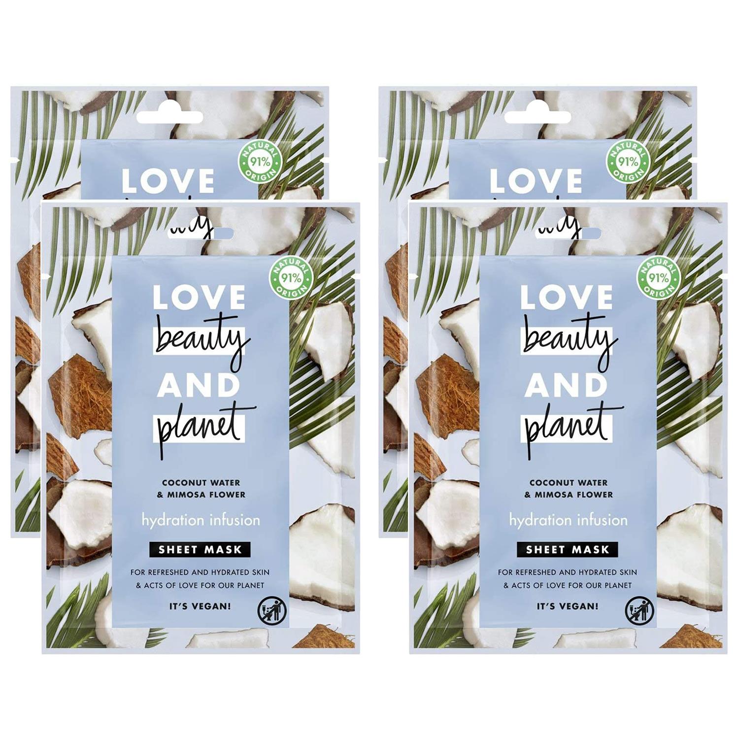 Hydration Infusion Vegan Sheet Mask For Hydrated Skin,4pk
