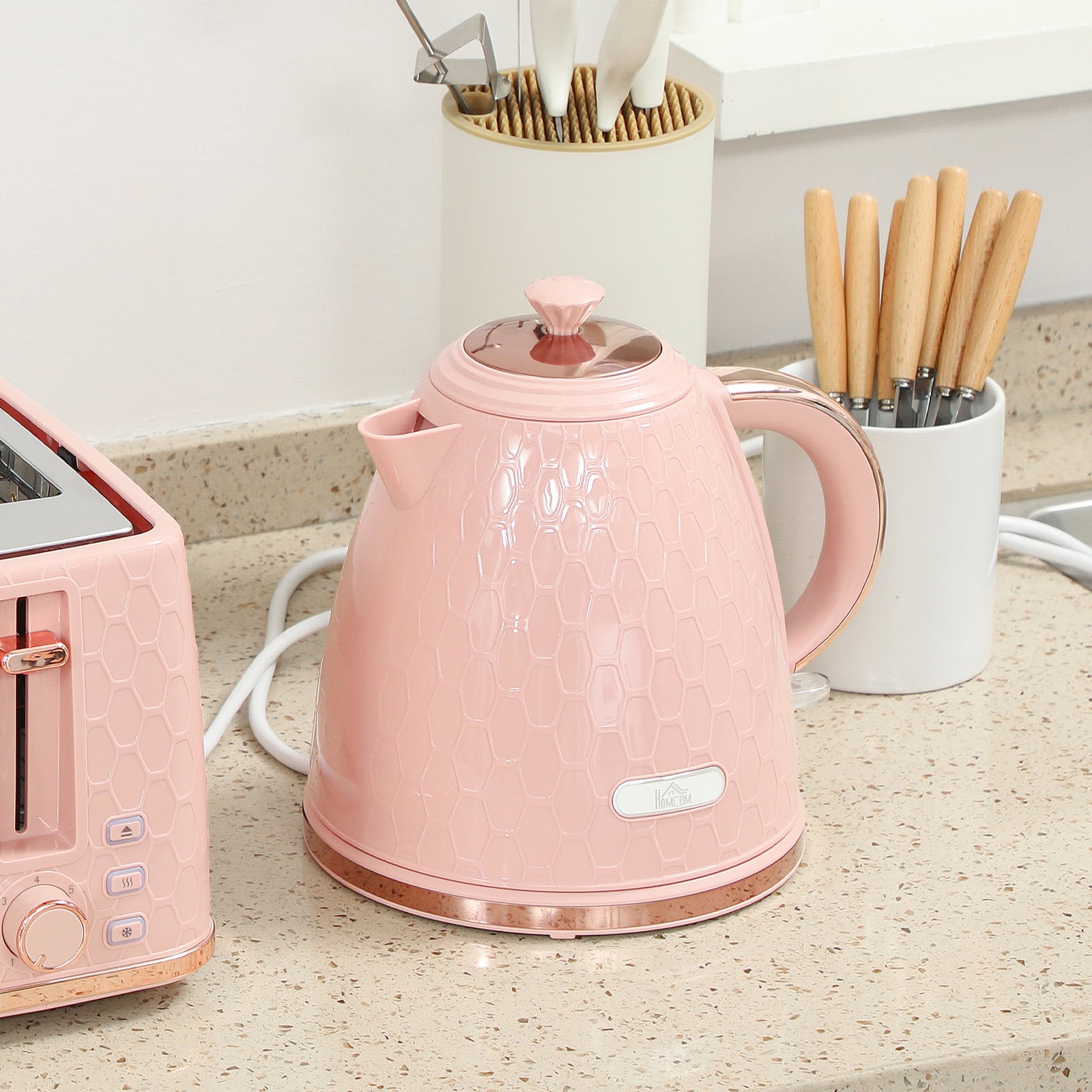 1.7l Kettle Set With Crumb Tray | Pink