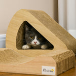 Cat Scratching Board With Catnip, Toy Ball, 38 X 21.5 X 39cm - Brown