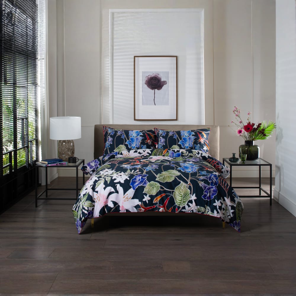 Floral Nightshade 100% Cotton Digitally Printed Duvet Cover Set – Luxury 200 Thread Count  Bedding | Single | Multi Colour