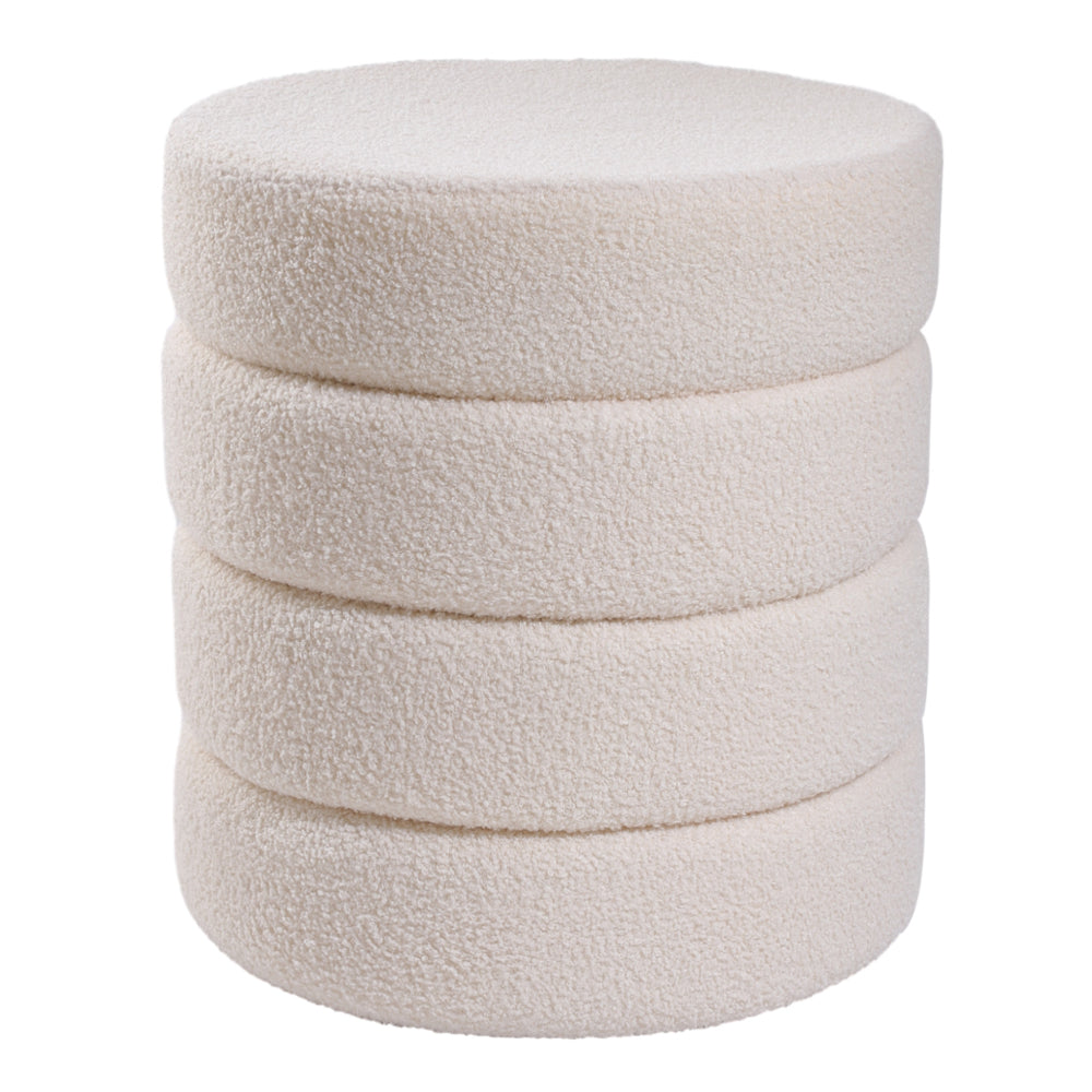 Round Channel Upholstered Ottoman
