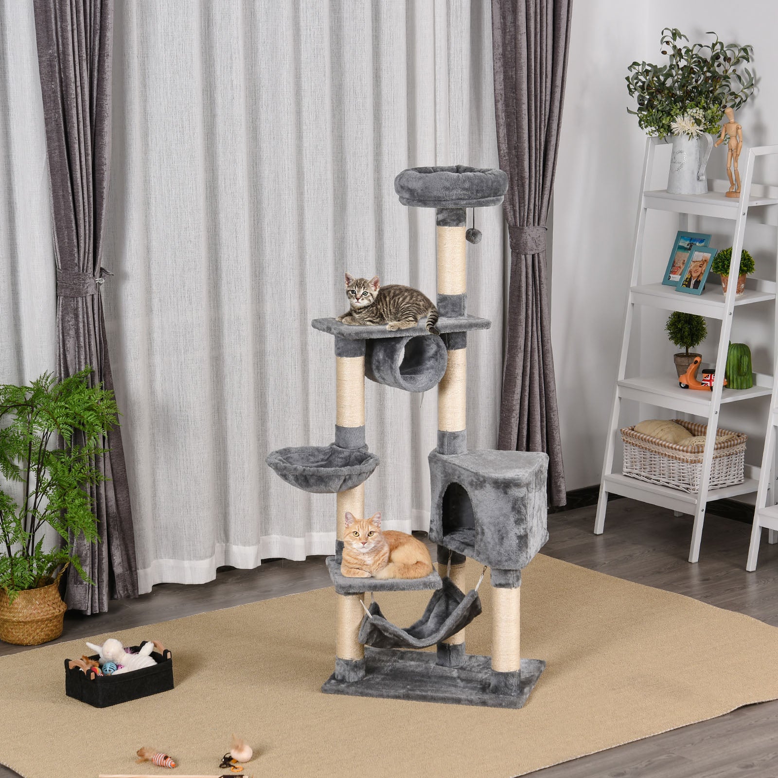 150cm Cat Tree Tower Kittens Activity Stand House Scratching Posts
