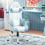 Gaming Chair W/ Headrest Support | Light Blue
