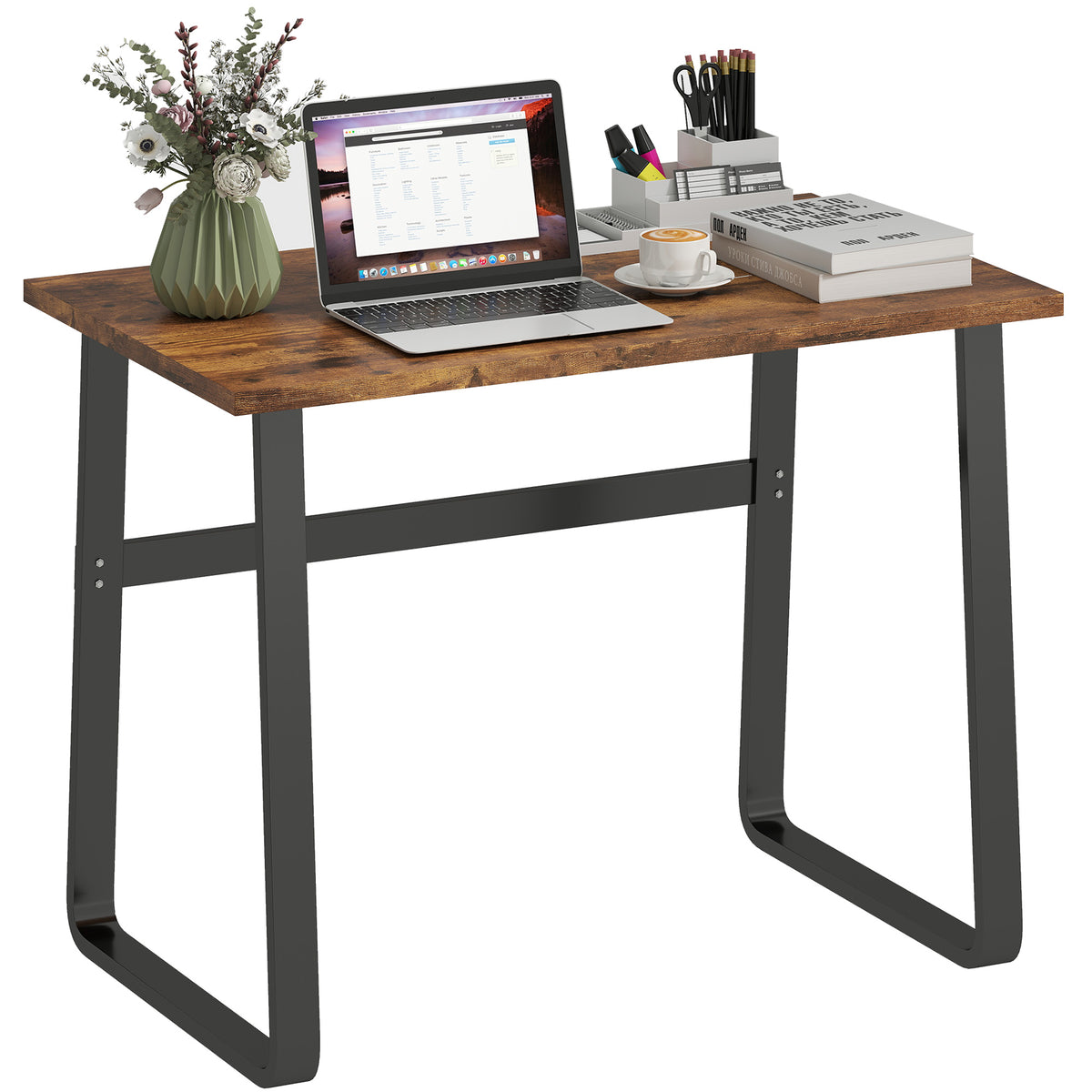 HOMCOM Industrial Writing Desk Laptop Table Home Office Study Workstation