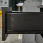 Modern 3 Drawers Side Table, Bedside Table With Wood Effect, Black
