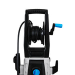 1600w Electric Pressure Washer, 90 Bar High Power Cleaner With Hose Reel, Foam Nozzle & 5m Hose, Portable Outdoor Cleaning Machine | White