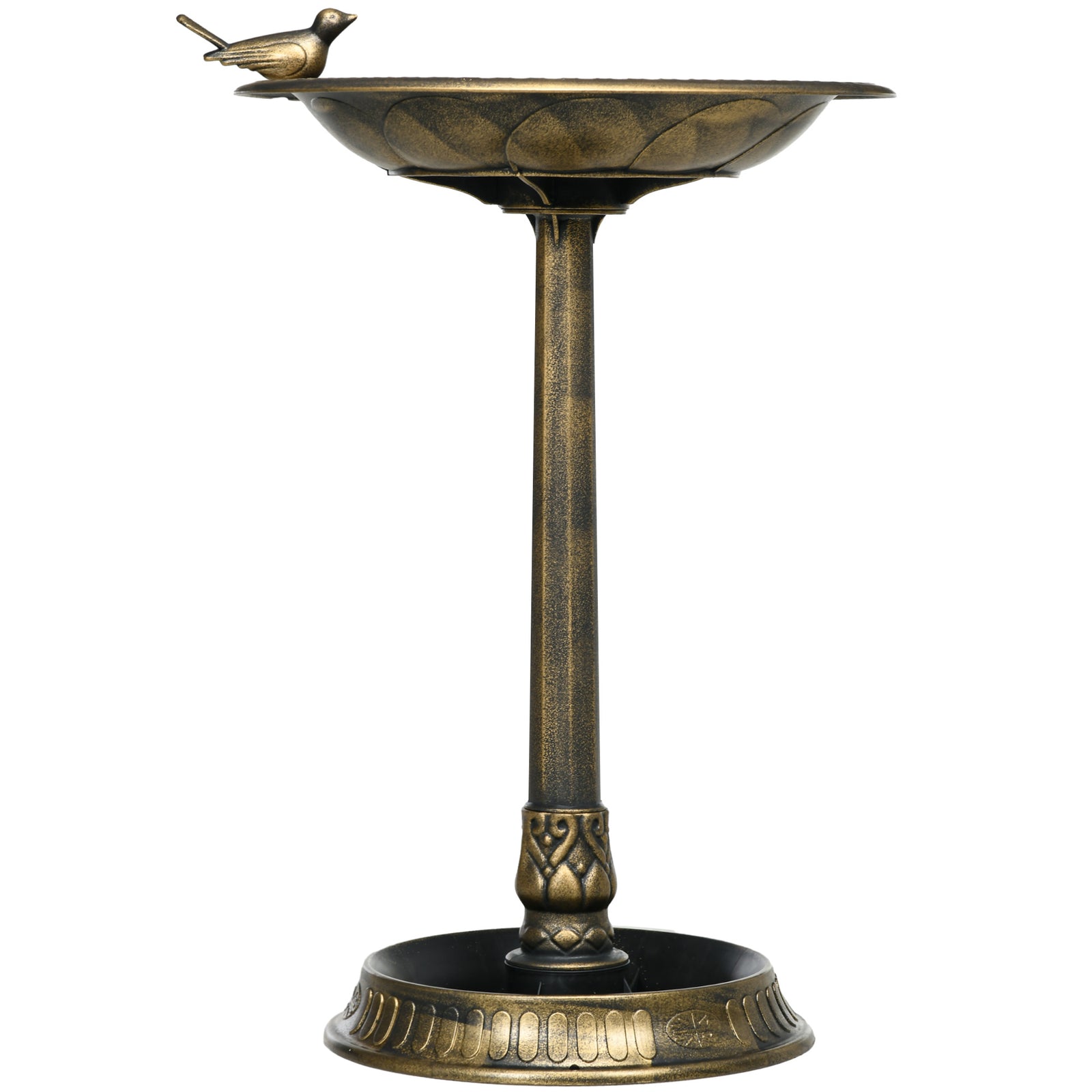 72cm Tall Bird Bath W/ Bird Decoration For Garden