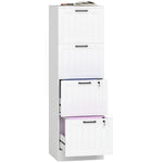 HOMCOM 4 Drawer File Cabinet With Lock And Adjustable Hanging Bars