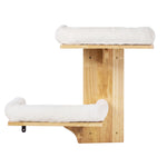 Cat Wall Shelves 2 Platform Steps Rubber Wood For Cat Climbing,white