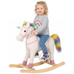 AIYAPLAY Unicorn Rocking Horse With Sound For 1-3 Years, Cream White
