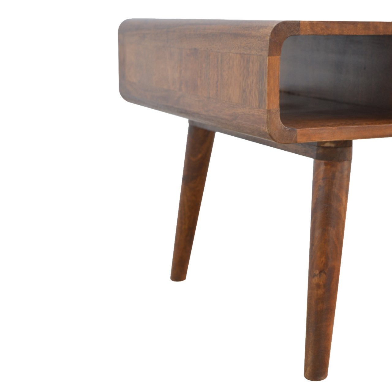 Solid Wood Curved Chestnut Coffee Table
