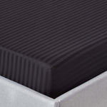Egyptian Cotton Satin Stripe Fitted Sheet 330 Tc | King | Black