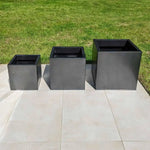 Zinc Galvanised Square Planter | 40cm x 40cm x 40cm | Silver Black