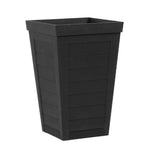 57cm Tall Plank Effect Black Rubber Planters - Indoor Outdoor Planter | Set-of-2