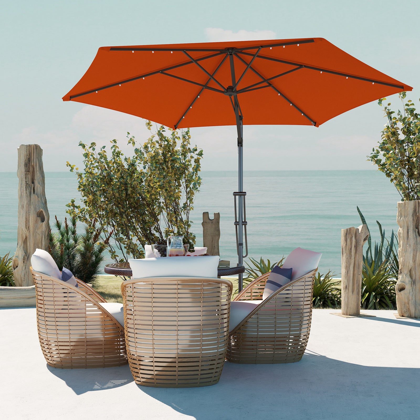 3m Cantilever Parasol W/ Waterproof Cover | Orange