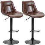 Modern Swivel Bar Stools Adjustable Pu Brown