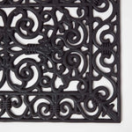 Black Wrought Iron Effect Parisian Rubber Doormat | 70 x 45cm | Black