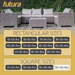 Premium Square Waterproof Garden Furniture Cover, Outdoor Patio Weatherproof Rattan Sofa Guard Cover | 250 x 250 x 90cm | Black