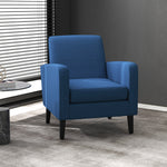 Modern Armchair Accent Chair With Rubber Wood Legs | One Size | Blue