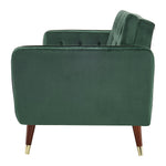 Velvet Click Clack Button Back Sofa Bed - 3 Seater | Green