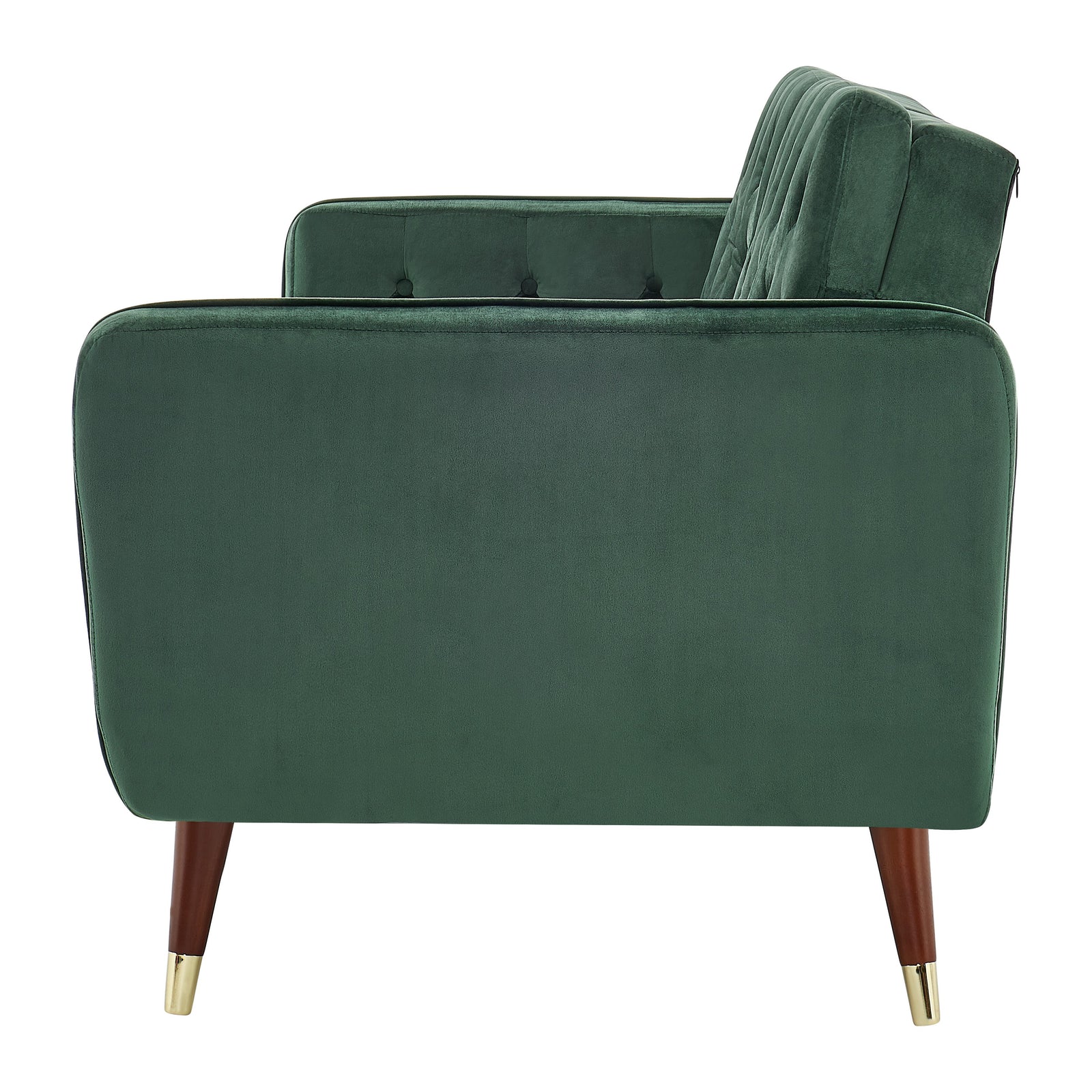 Velvet Click Clack Button Back Sofa Bed - 3 Seater | Green