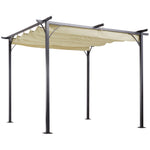 3x3m Outdoor Pergola Metal Gazebo Porch Awning Canopy | Beige