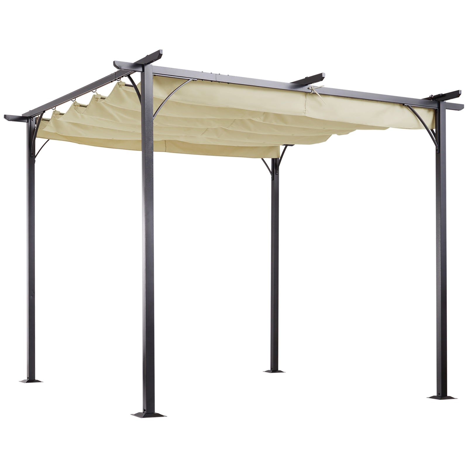 3x3m Outdoor Pergola Metal Gazebo Porch Awning Canopy | Beige