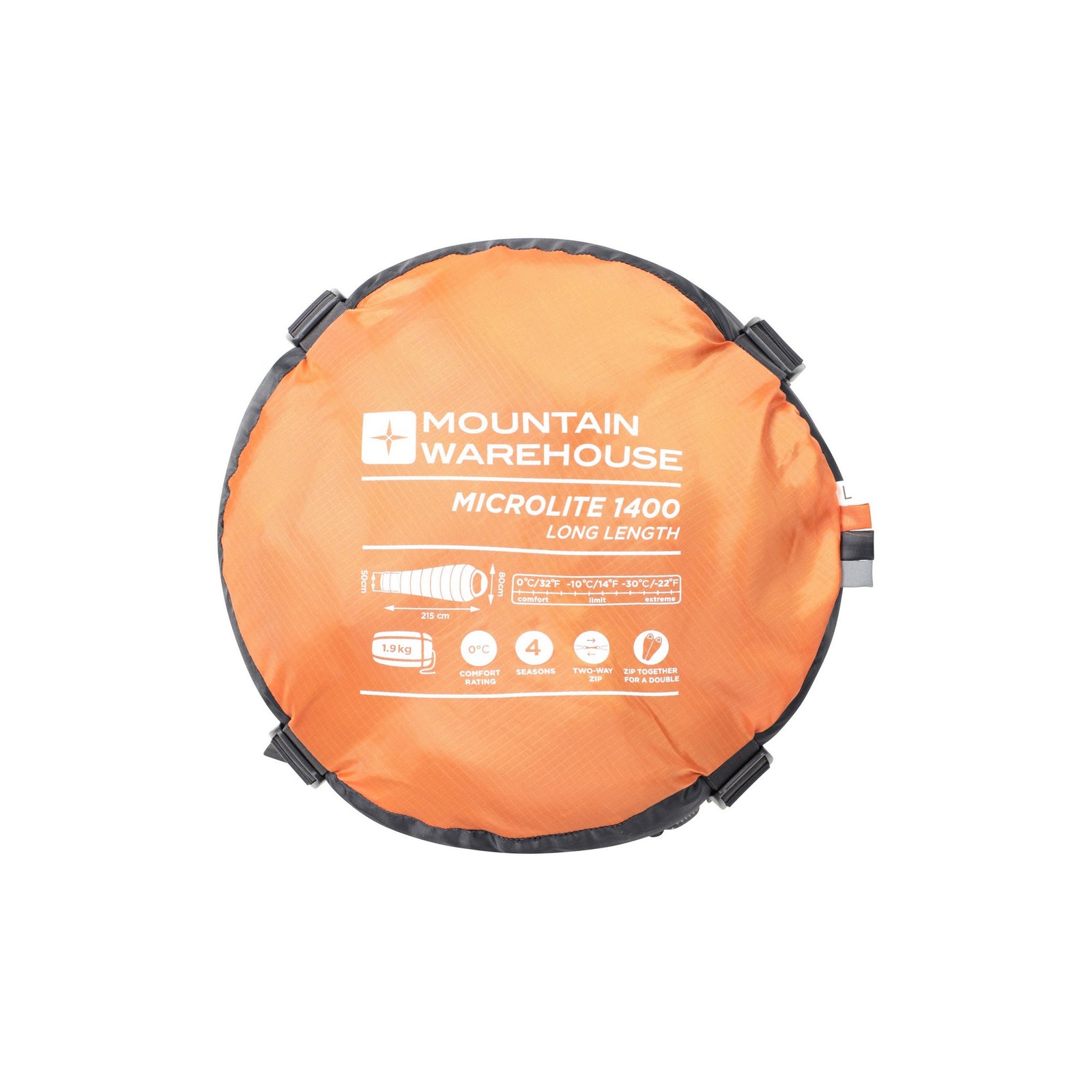 Microlite 1400 Right Zip Winter Mummy Sleeping Bag | 200cm | Orange