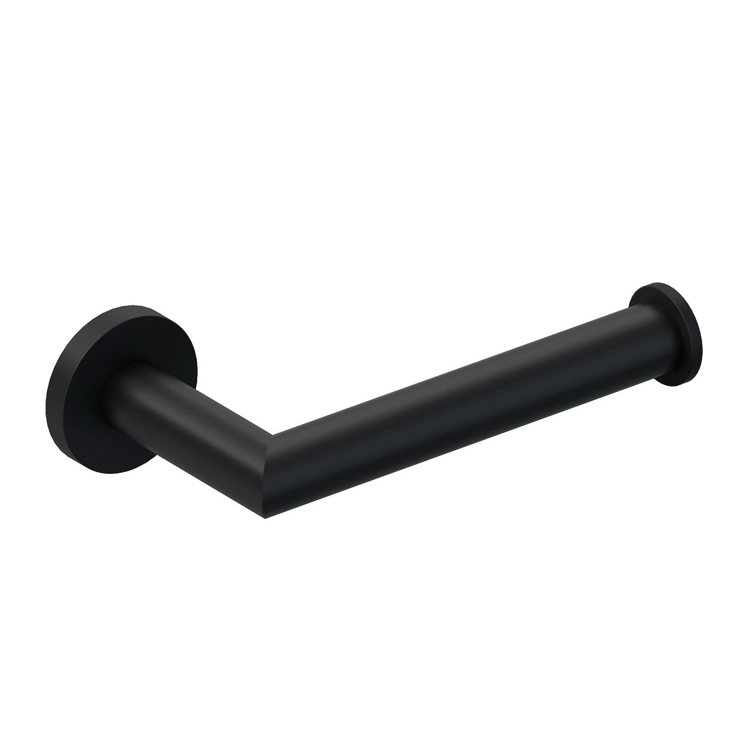 Toilet Roll Holder, Black Matt, Wall-mounted, 9 Cm. Collection Kubic